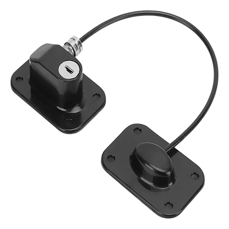 CERRADURA DE SEGURIDAD NEGRA PARA FRIGORIFICO CON LLAVE - 7