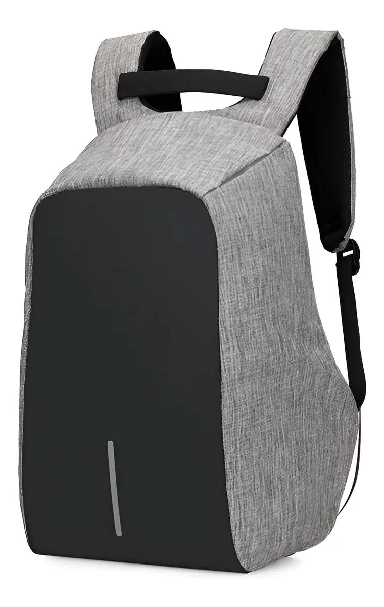 PACK DE 2 MOCHILAS ANTIRROBO PARA NOTEBOOK EN GRIS LISO - 1
