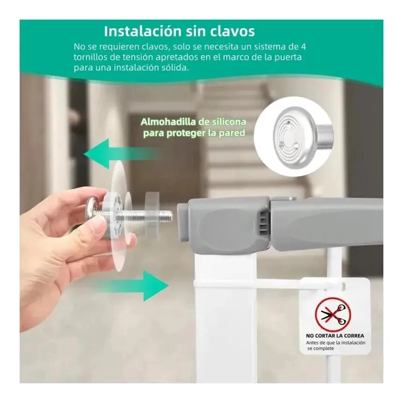 REJA DE SEGURIDAD AJUSTABLE PARA ESCALERA Y PUERTA 104-111 CM - 4