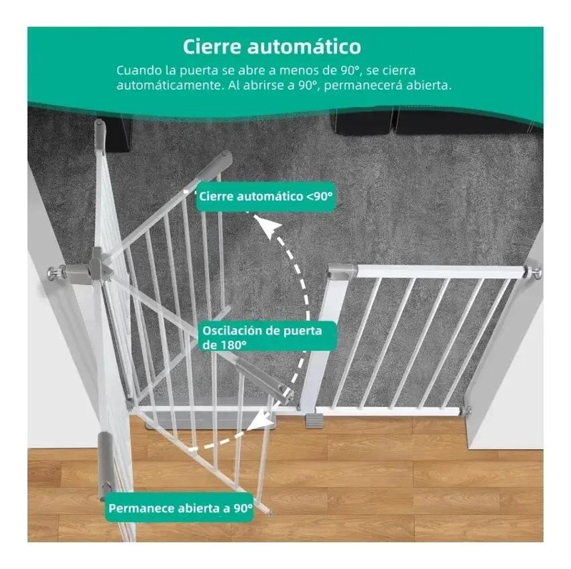 REJA DE SEGURIDAD AJUSTABLE PARA ESCALERA Y PUERTA 104-111 CM - 6