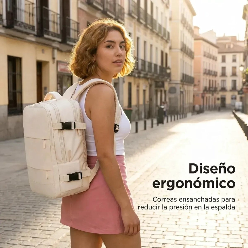 MOCHILA DE VIAJE IMPERMEABLE 35 L CON COMPARTIMENTO PARA LAPTOP - 4