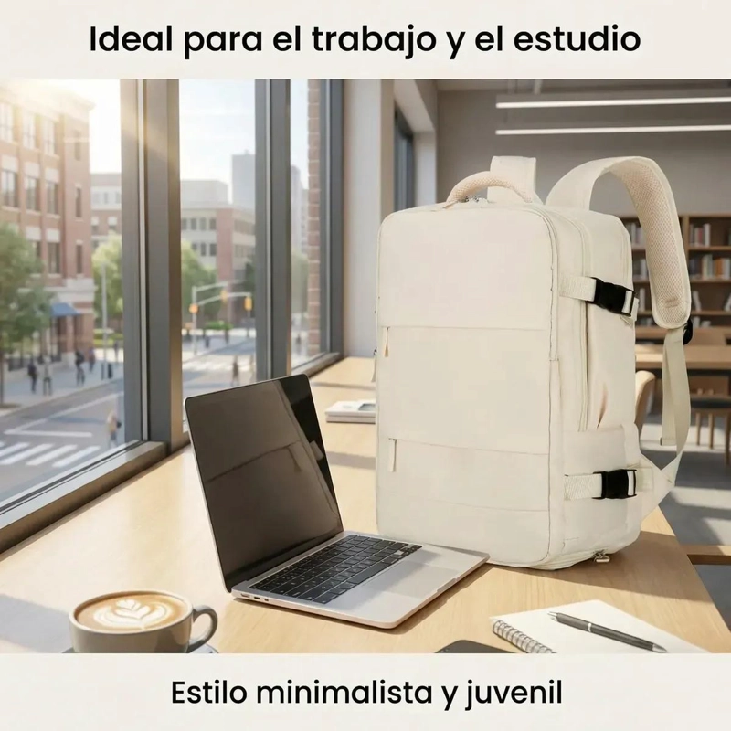 MOCHILA DE VIAJE IMPERMEABLE 35 L CON COMPARTIMENTO PARA LAPTOP - 5