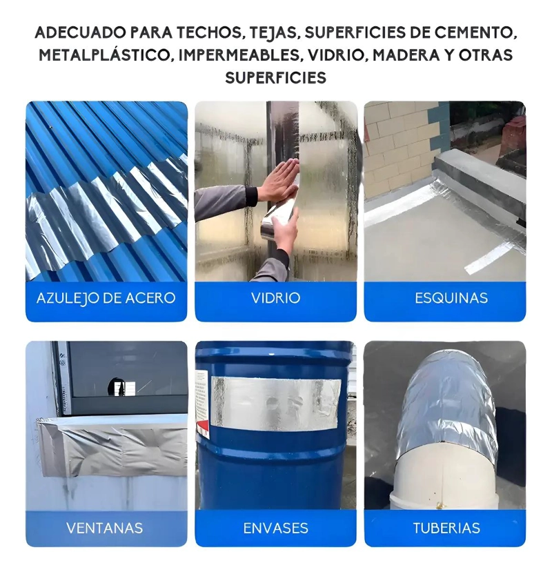 CINTA SELLADOR IMPERMEABLE 10CM X 5MT PARA TECHOS Y REPARACIONES - 4