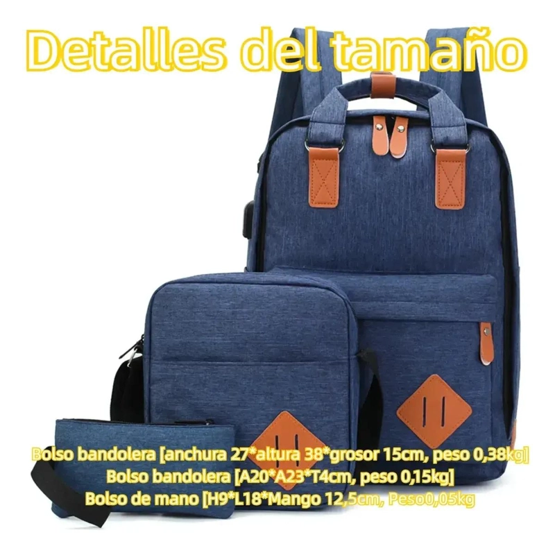 SET DE MOCHILA, BANDOLERA Y ESTUCHE PARA NOTEBOOK - 3