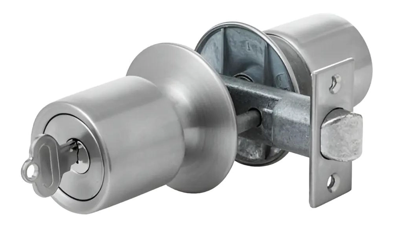 CERRADURA DOBLE CILINDRO SATINADA PARA OFICINA Y PATIO - 1