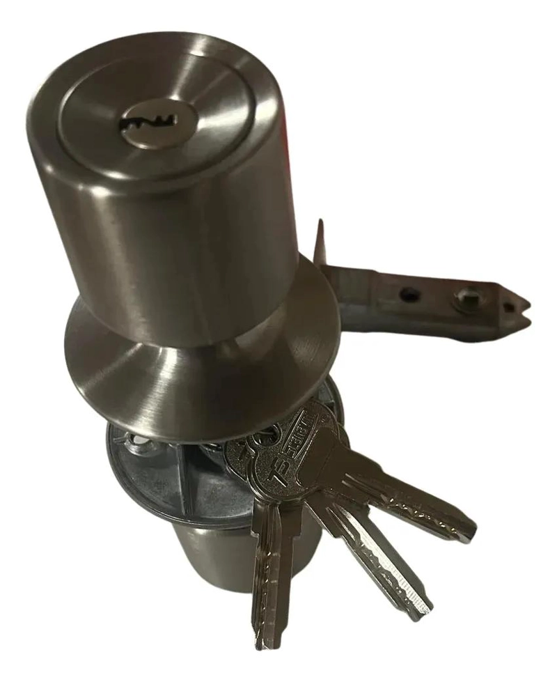 CERRADURA DOBLE CILINDRO SATINADA PARA OFICINA Y PATIO - 2