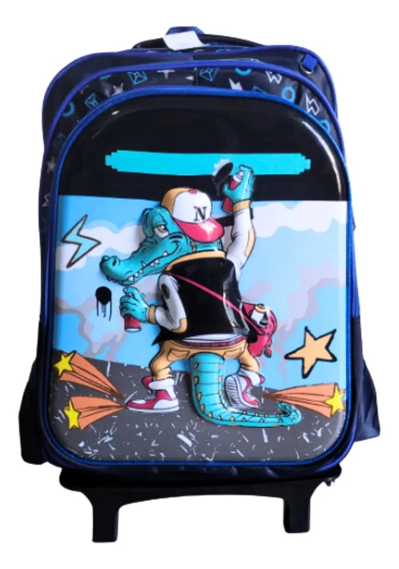 MOCHILA ESCOLAR DESMONTABLE CON RUEDAS Y SET DE LONCHERA - 1