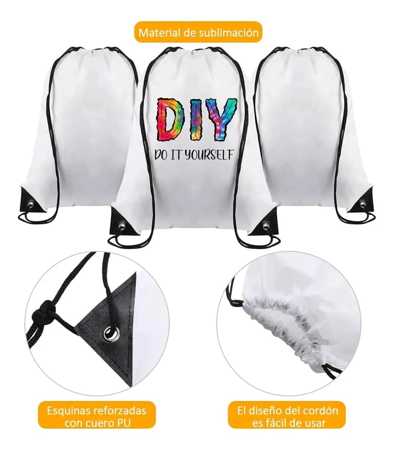 MOCHILA MORRAL CON CORDON PACK DE 10 UNIDADES 42X34 CM - 4