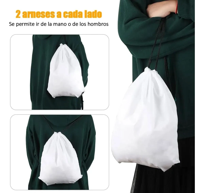 MOCHILA MORRAL CON CORDON PACK DE 10 UNIDADES 42X34 CM - 8
