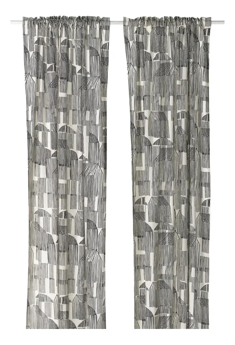 CORTINAS DE ALGODON Y YUTE PARA FILTRAR LUZ 145X250 CM - 1