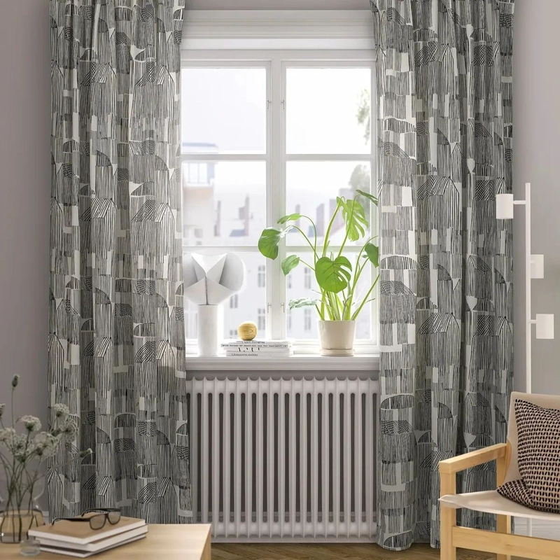 CORTINAS DE ALGODON Y YUTE PARA FILTRAR LUZ 145X250 CM - 2