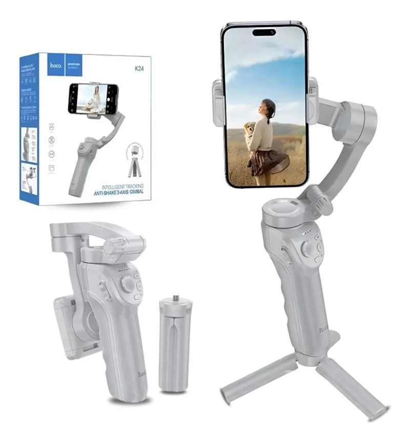 ESTABILIZADOR GIMBAL PLEGABLE PARA CELULARES CON CONTROL REMOTO - 1