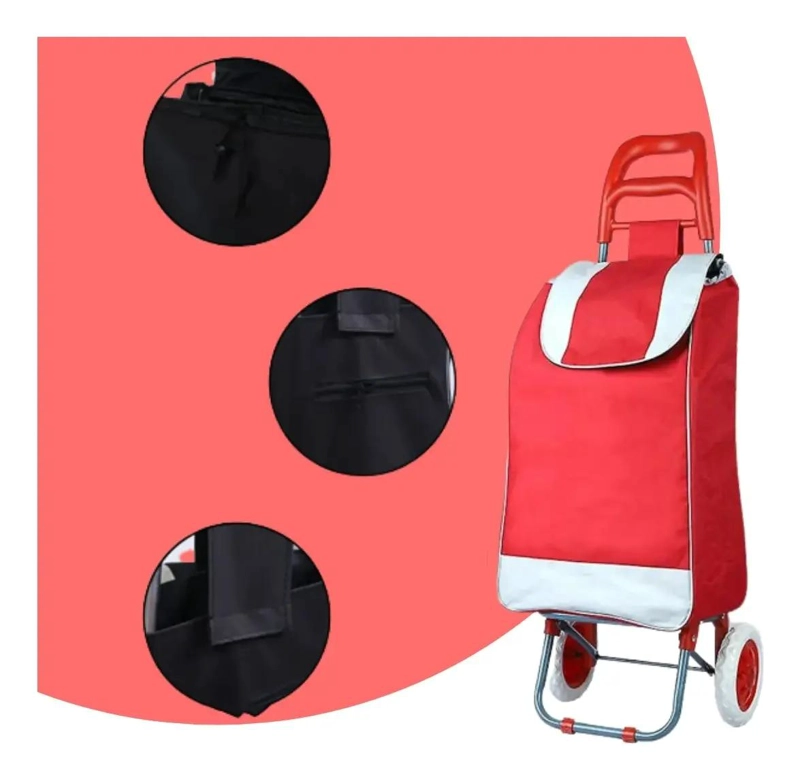 CARRO DE COMPRAS MULTIFUNCIONAL CON RUEDAS RESISTENTES - 6