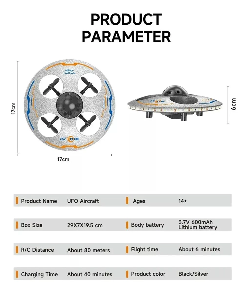 DRONE CONTROL REMOTO CUATRO EJES CON LUZ LED - 4