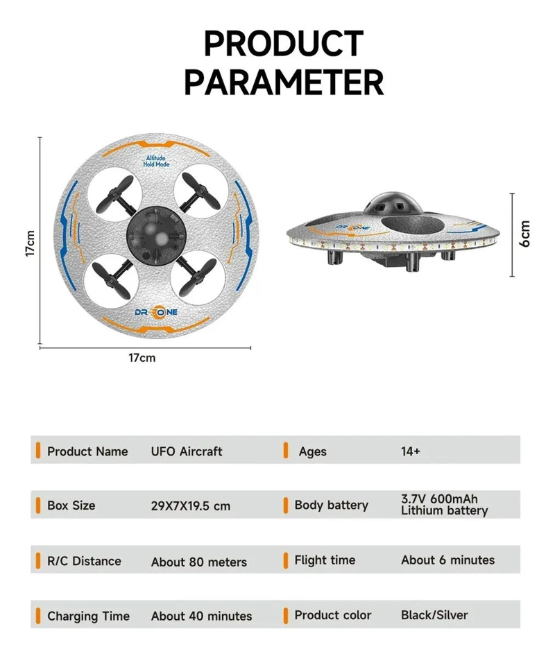 DRONE CONTROL REMOTO CUATRO EJES CON LUZ LED - 4