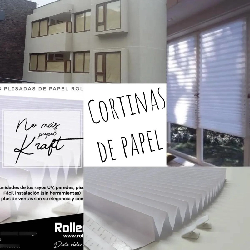 CORTINAS PLISADAS DE PAPEL PACK DE 6 UNIDADES 90X220CM - 3
