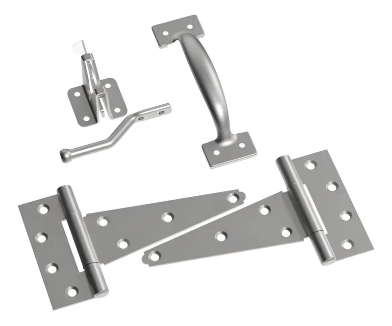 KIT HERRAJES GALVANIZADO PARA PORTON CON BISAGRA T DE 8 PULGADAS - 7