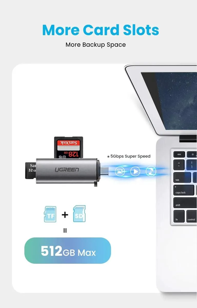 LECTOR MULTI-TARJETA USB-C 3.1 PARA SD Y MICROSD - 2