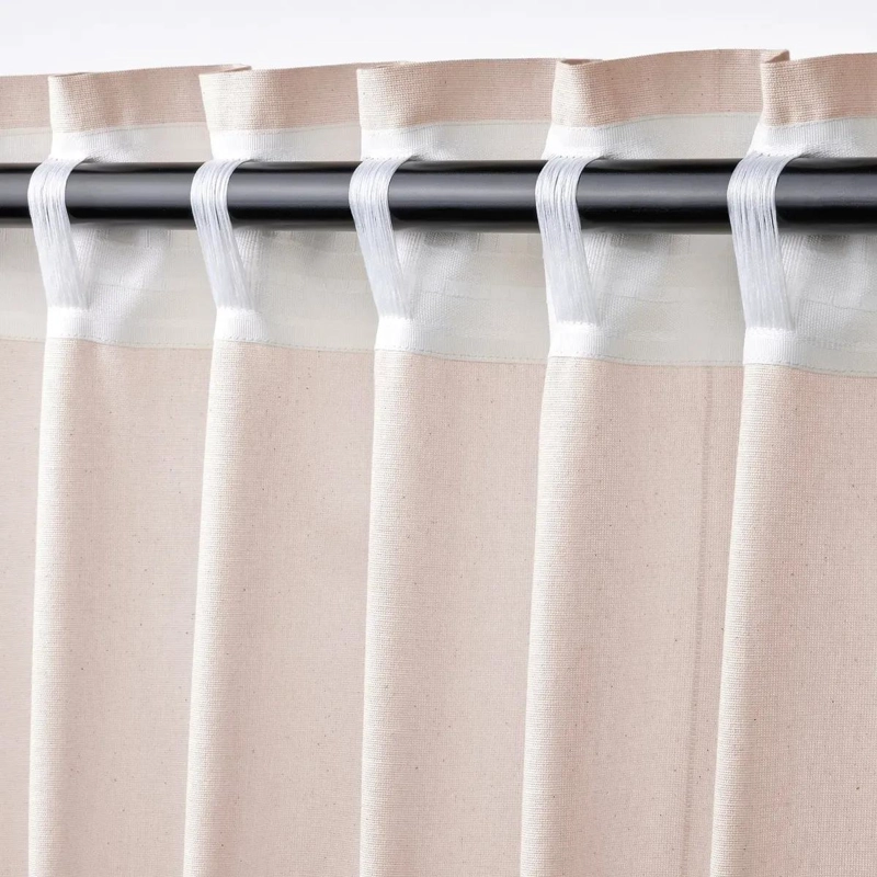 CORTINAS DE ALGODON ROSADO CLARO PARA FILTRAR LUZ 140X250 CM - 2