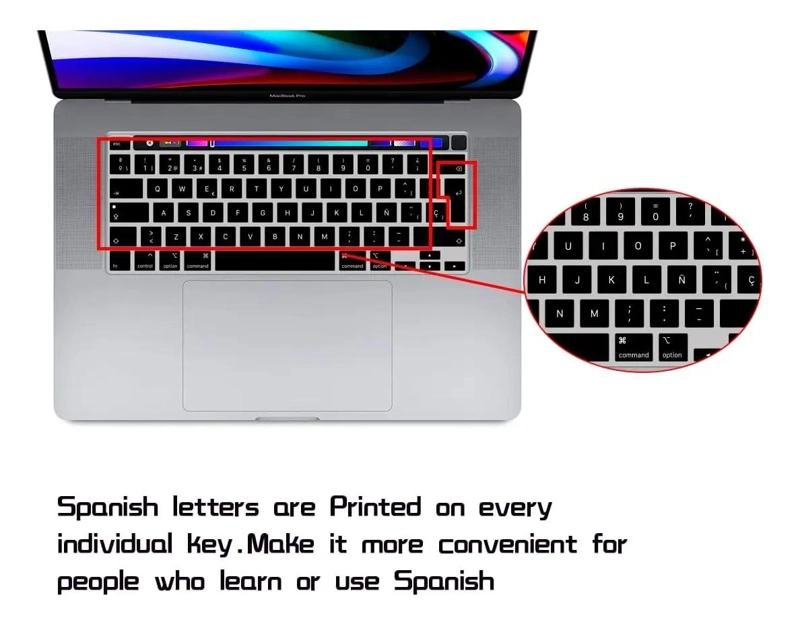 CUBRETECLADO ESPAÑOL PARA MACBOOK PRO 13 PULGADAS - 3
