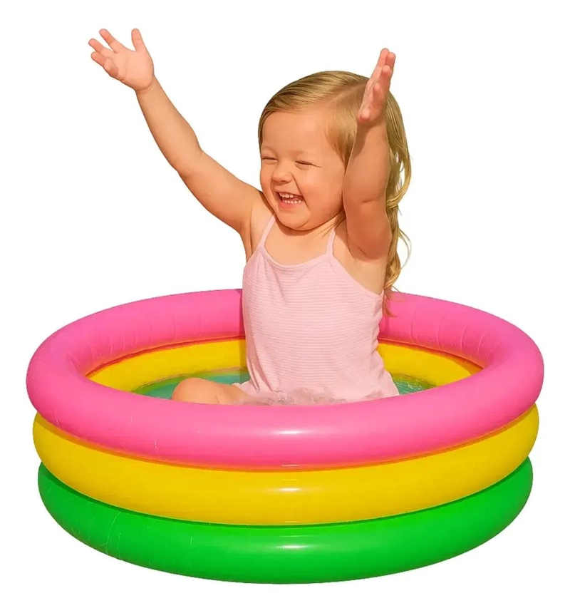 PISCINA INFLABLE REDONDA PARA NIÑOS DE 60 CM - 1