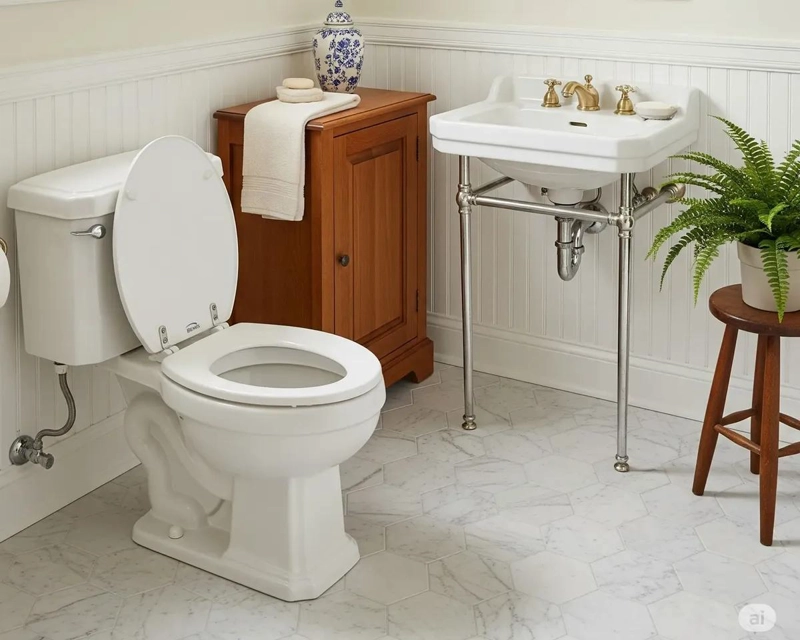 ASIENTO DE INODORO ELONGADO BLANCO CON BISAGRAS CROMADAS - 6
