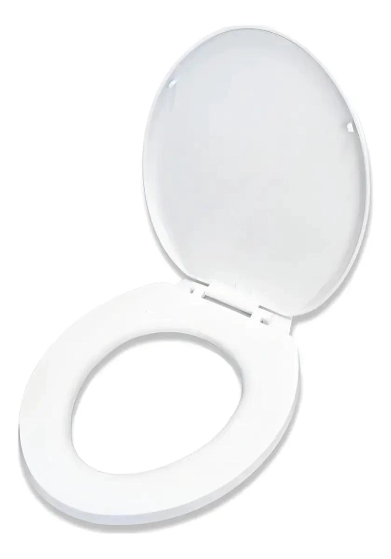 ASIENTO Y TAPA DE WC OVALADO EN COLOR BLANCO PARA BAÑO - 1