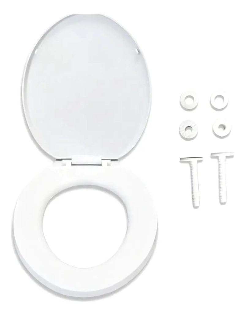 ASIENTO Y TAPA DE WC OVALADO EN COLOR BLANCO PARA BAÑO - 2