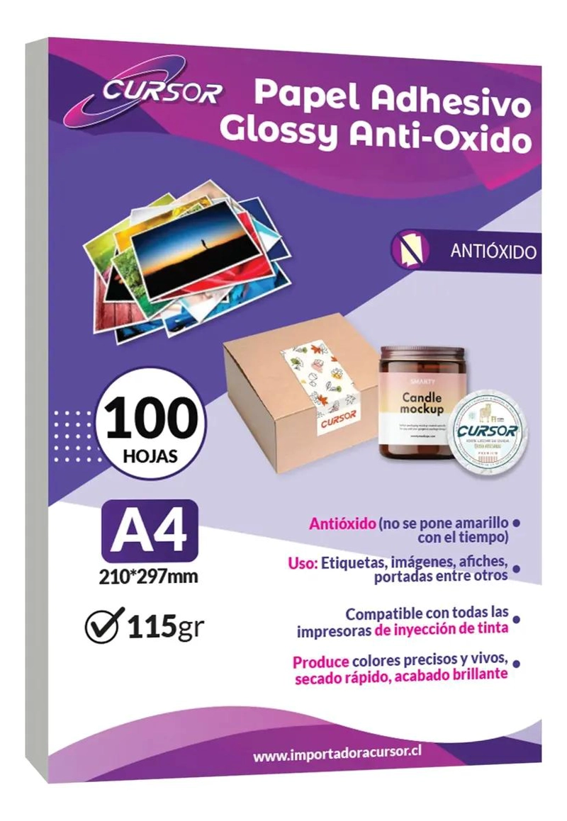 PAPEL ADHESIVO ANTIOXIDANTE A4 115G 100 HOJAS IDEAL PARA IMPRESION - 1