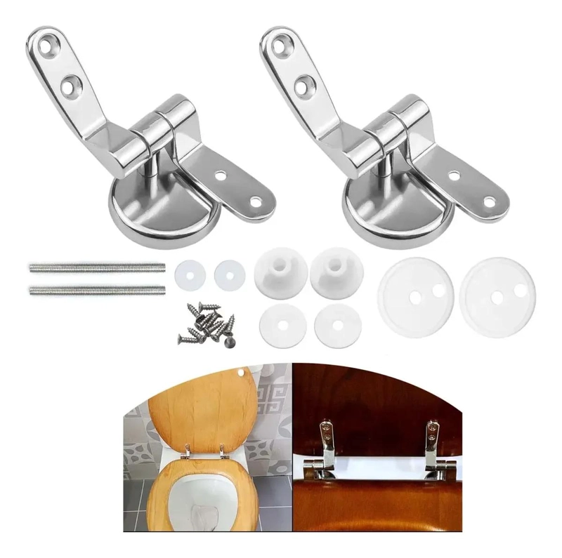 JUEGO DE 2 BISAGRAS DE ALUMINIO PARA ASIENTO DE INODORO - 1
