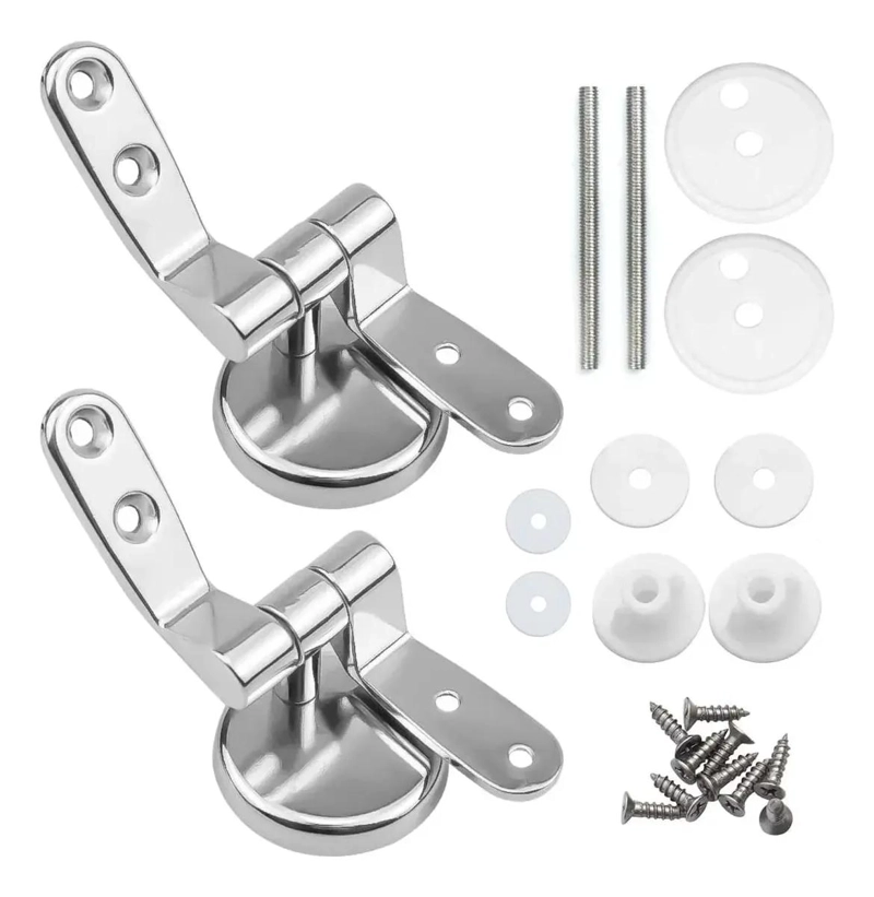 JUEGO DE 2 BISAGRAS DE ALUMINIO PARA ASIENTO DE INODORO - 8