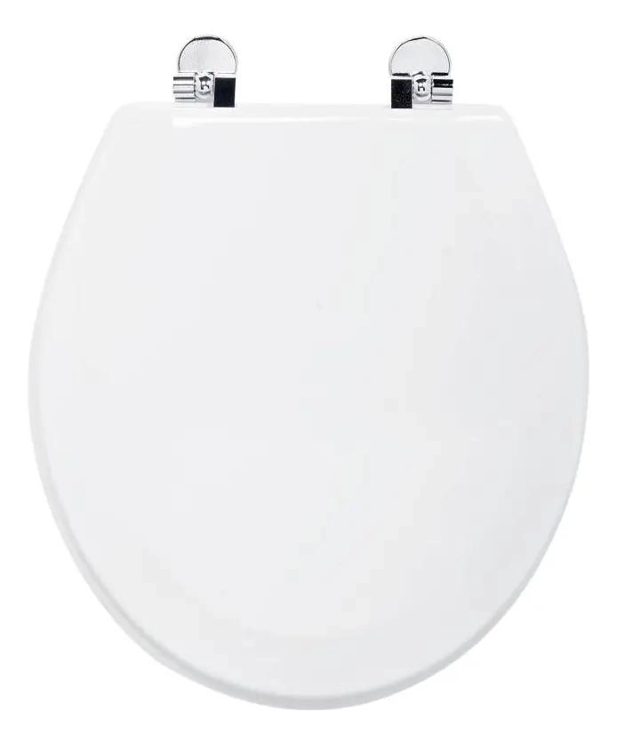 ASIENTO DE BAÑO REDONDO DE MADERA BLANCA PARA COMODIDAD - 1