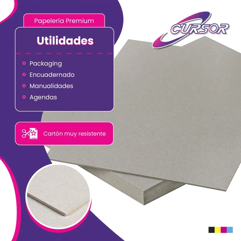 CARTON PIEDRA GRIS 1.5MM PARA CUADERNOS Y AGENDAS DE 50 HOJAS - 3