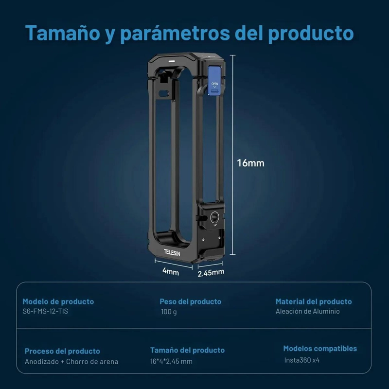 JAULA METALICA PARA PROTECCION DE CAMARA INSTA360 X4 - 6