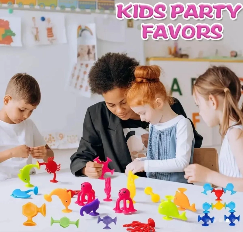 JUGUETES DE SILICONA CON VENTOSA PARA NIÑOS APILABLES - 6