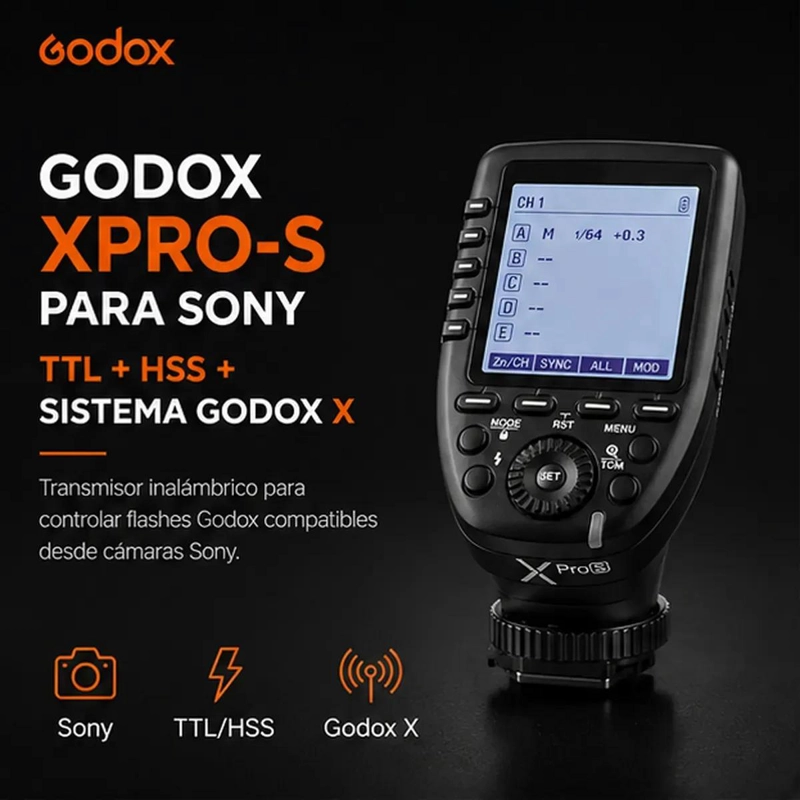 DISPARADOR INALAMBRICO GODOX XPRO S PARA CAMARAS SONY - 5
