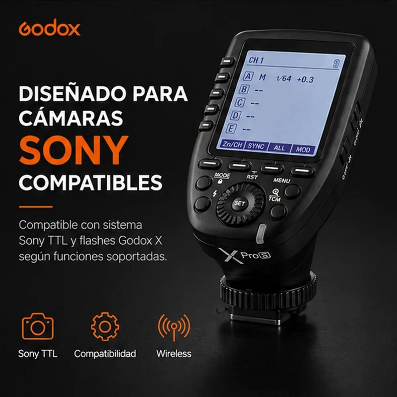 DISPARADOR INALAMBRICO GODOX XPRO S PARA CAMARAS SONY - 9