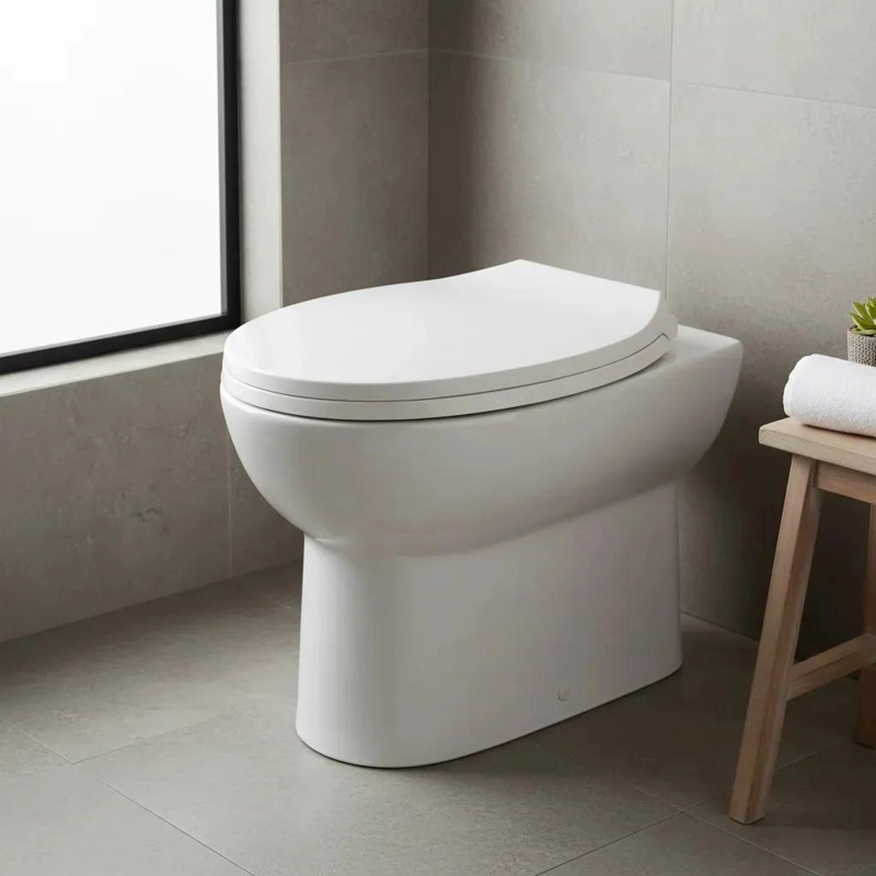 ASIENTO Y TAPA DE CIERRE LENTO PARA WC BLANCO OVALADO - 1