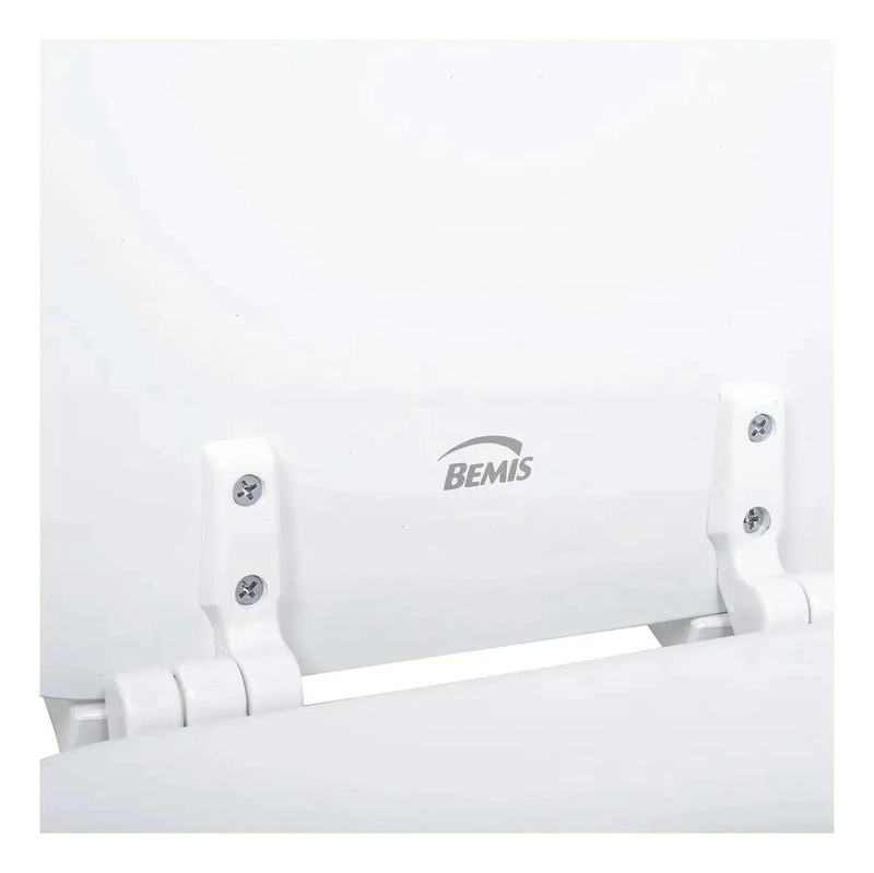 ASIENTO DE WC ELONGADO DE MADERA BLANCA CON DISEÑO LISO - 2