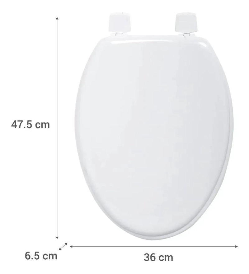 ASIENTO DE WC ELONGADO DE MADERA BLANCA CON DISEÑO LISO - 3