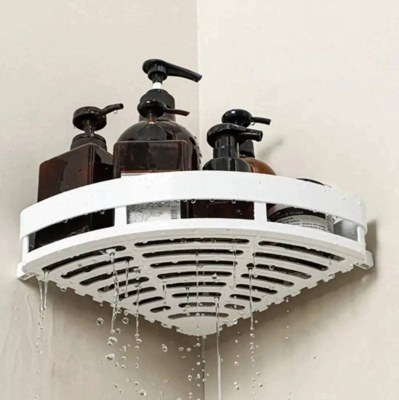 ESTANTE ESQUINERO COLGANTE PARA BAÑO CON VENTOSAS - 4