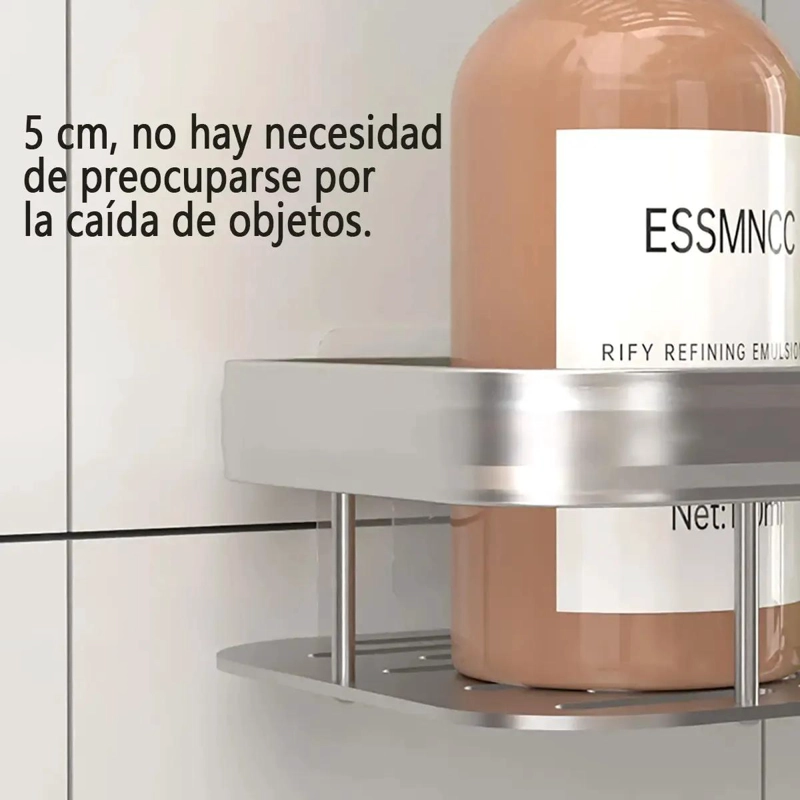 SET DE ORGANIZADORES DE DUCHA ADHESIVOS PARA BAÑO COLOR PLATA - 5