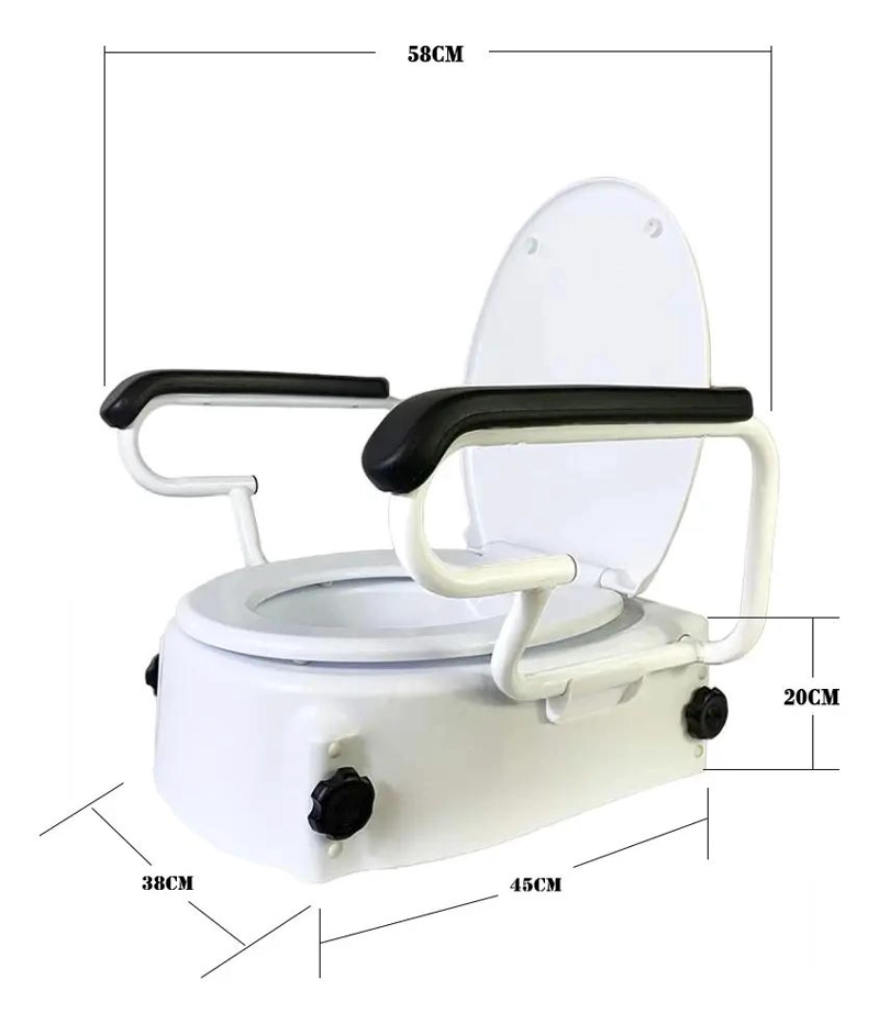 ALZA BAÑO CON APOYABRAZOS Y FIJACION EXTERNA PARA MAYOR SEGURIDAD - 4