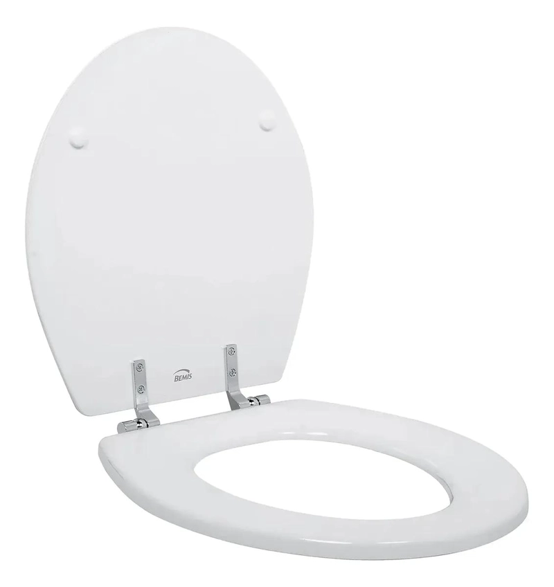 ASIENTO DE WC REDONDO DE MADERA BLANCA PARA BAÑO - 2