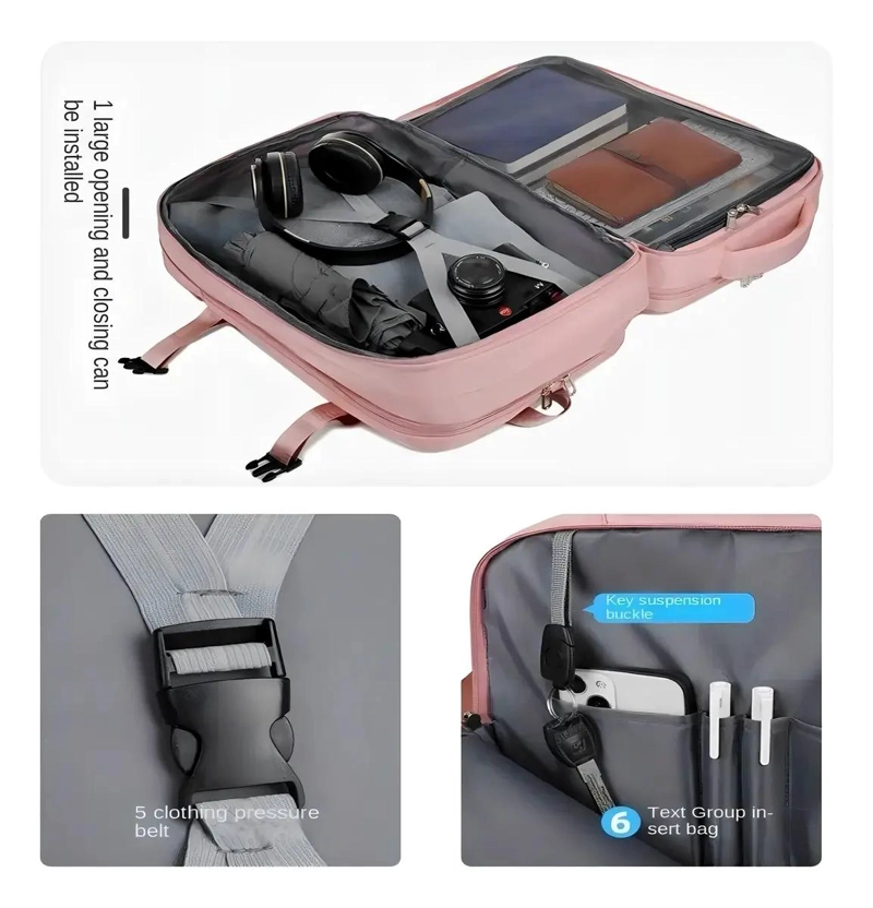 MOCHILA EXPANDIBLE IMPERMEABLE PARA VIAJES Y USO DIARIO - 9