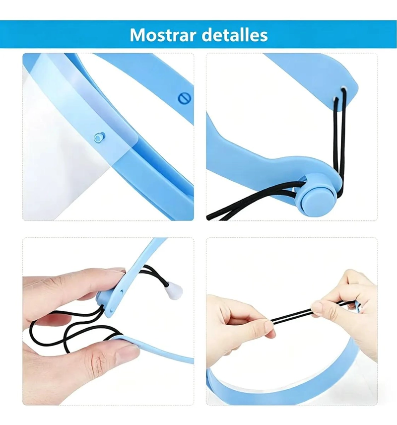 PROTECTOR FACIAL CON 10 MICAS REEMPLAZABLES Y DISEÑO ERGONOMICO - 6
