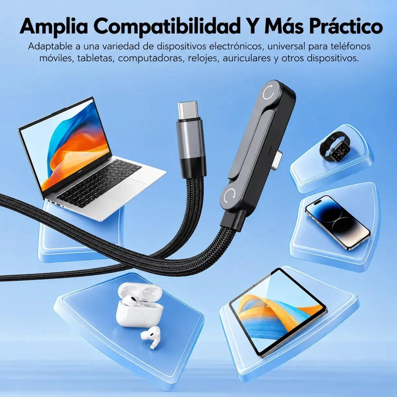 CABLE DE CARGA RAPIDA USB TIPO-C 1.5M CON SOPORTE INTEGRADO - 3