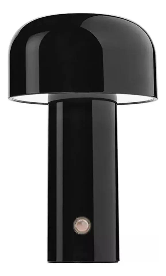 VELADOR HONGUITO METALIZADO TACTIL RECARGABLE USB ESTRUCTURA NEGRA - 1