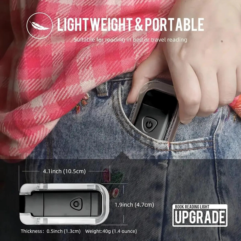 LUZ DE LECTURA RECARGABLE USB PARA USO NOCTURNO Y VIAJES - 5