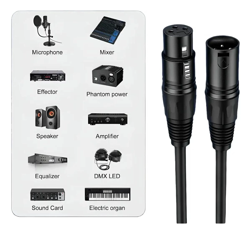 CABLE MICROFONO BALANCEADO DE 10 METROS XLR MACHO A HEMBRA - 5